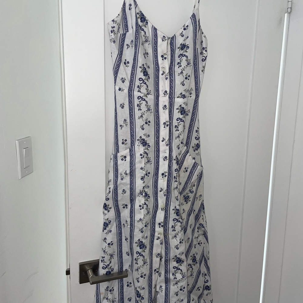Reformation linen button dress
